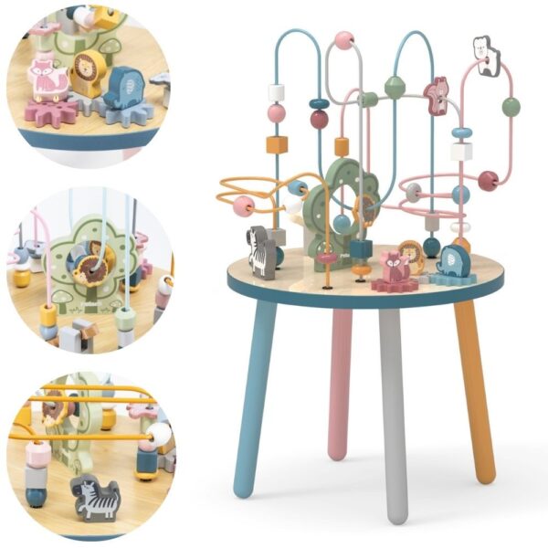 VIGA PolarB Drewniany Stolik Edukacyjny Manipulacyjny Przeplatanka Montessori - 001