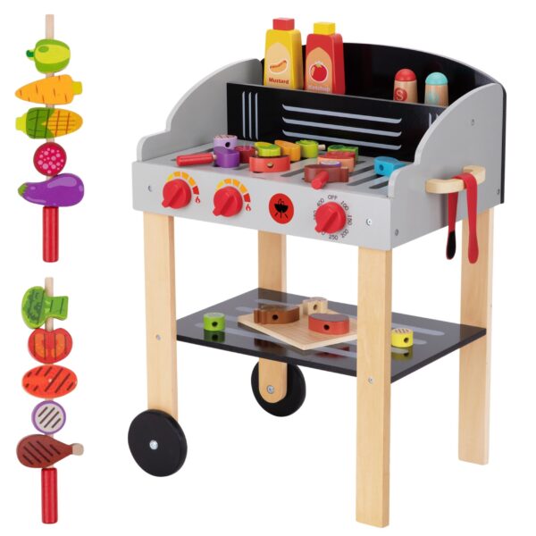 WOOPIE GREEN Grill Drewniany Szaszłyki Warzywa Akcesoria 24el. - 008