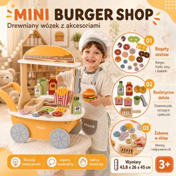 VIGA Minisklep z Hamburgerami – Kreatywna Zabawa w Odgrywanie Ról - 011