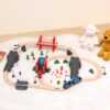 Tooky Toy Drewniana Kolejka Elektryczna Straż Pożarna Efekty Dźwiękowe 70 el. FSC - 002