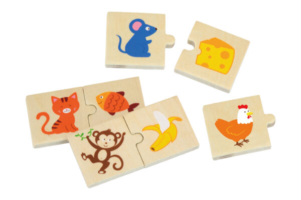 VIGA Drewniane Puzzle Nakarm Zwierzątko Co jedzą Zwierzęta Układanka - 003