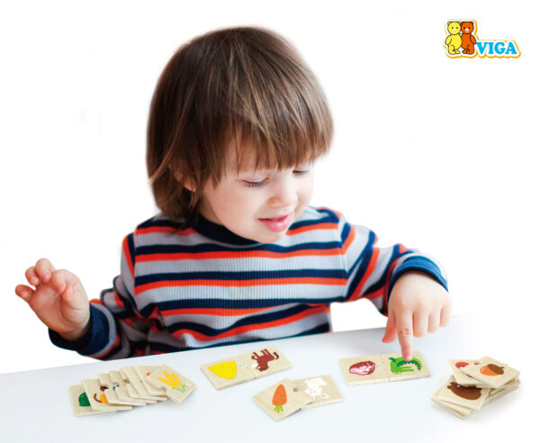 VIGA Drewniane Puzzle Nakarm Zwierzątko Co jedzą Zwierzęta Układanka - 006