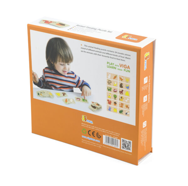 VIGA Drewniane Puzzle Nakarm Zwierzątko Co jedzą Zwierzęta Układanka - 008