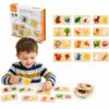 VIGA Drewniane Puzzle Nakarm Zwierzątko Co jedzą Zwierzęta Układanka - 013