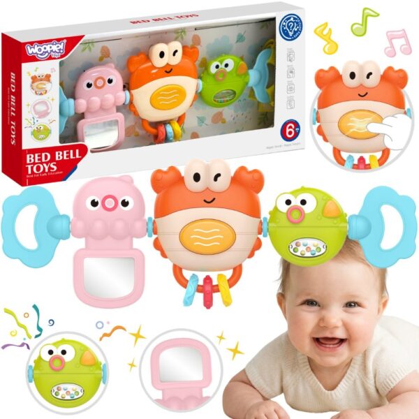 WOOPIE BABY Zawieszka do Wózka Łóżeczka Sensoryczna Grający Krab Lusterko Rybka 6m - 001 WOOPIE BABY Zawieszka do Wózka Łóżeczka Sensoryczna Grający Krab Lusterko Rybka 6m - 001