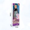 WOOPIE ROYAL Lalka Lily w Ciąży Sukienka w Czarno-białe Paski - 007
