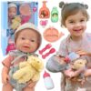 WOOPIE ROYAL Lalka Bobas 36 cm w Ubranku z Misiem Akcesoria do Karmienia - 001