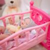 WOOPIE ROYAL Lalka Bobas 36 cm w Ubranku z Misiem Akcesoria do Karmienia - 008