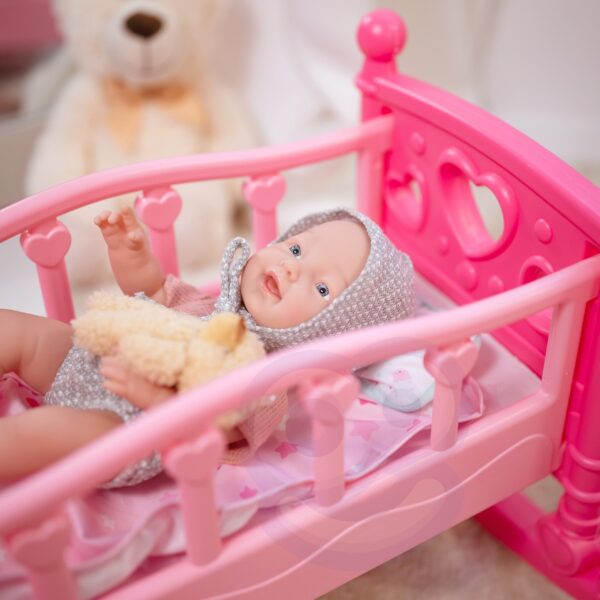 WOOPIE ROYAL Lalka Bobas 36 cm w Ubranku z Misiem Akcesoria do Karmienia - 008