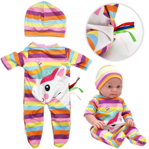 WOOPIE ROYAL Ubranko dla Lalki Zestaw Pajacyk Body Jednorożec Czapeczka 43-46 cm - 001 WOOPIE ROYAL Ubranko dla Lalki Zestaw Pajacyk Body Jednorożec Czapeczka 43-46 cm - 001