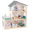 TOOKY TOY Duży Drewniany Domek dla Lalek + Figurki FSC - 012