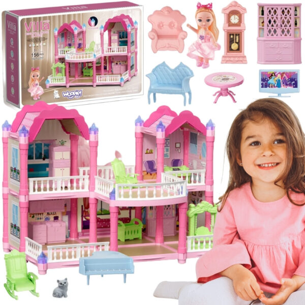 WOOPIE Domek Dla Lalek Willa Ogrodowa 156el. - 001