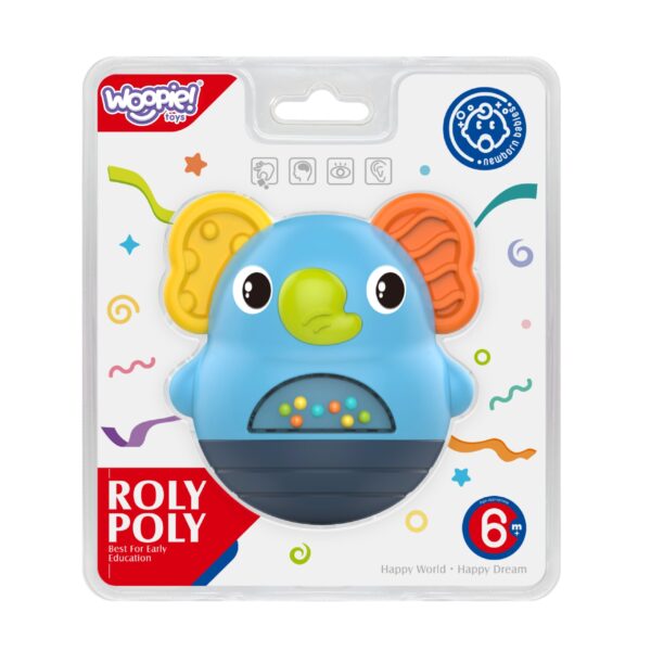 WOOPIE BABY Wańka Wstańka Słonik Grzechotka Sensoryczna Interaktywna 6m+ - 004