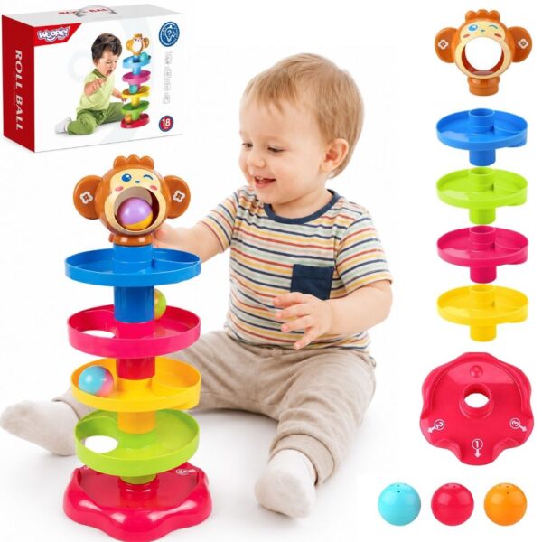 WOOPIE BABY Kulodrom Tor Kulkowy Zestaw Spirala + 3 Kulki - 001