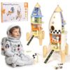 CLASSIC WORLD Drewniana Rakieta Domek dla Dzieci + Figurki 51el. - 001