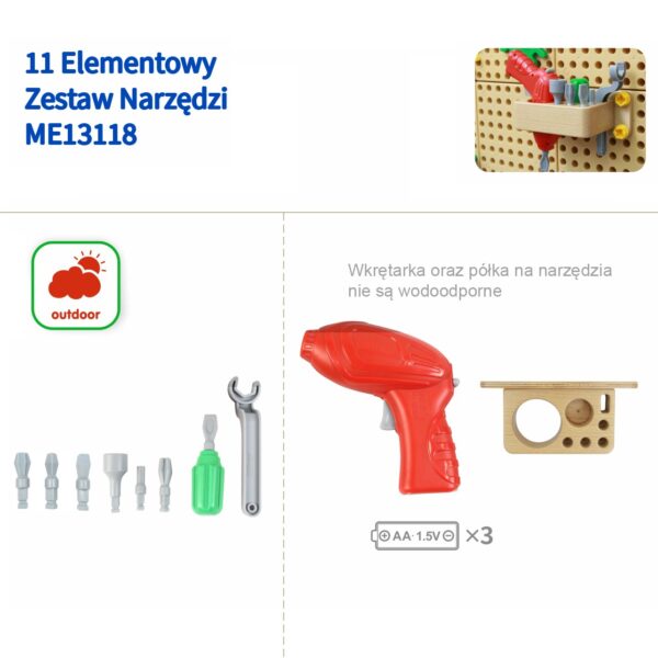 MASTERKIDZ Zestaw Narzędzia Z Wkrętarką 8 Elementów Do Tablicy Naukowo-Kreatywnej STEM - 014