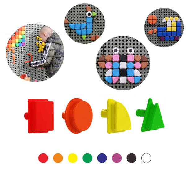 MASTERKIDZ Geometryczne Elementy 8 Kolorów 256 szt Akcesoria do tablic STEM - 001