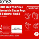 MASTERKIDZ Geometryczne Elementy 8 Kolorów 256 szt Akcesoria do tablic STEM - 006