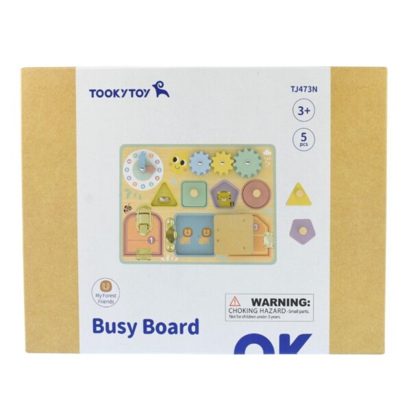 TOOKY TOY Tablica Manipulacyjna Zamki Zębatki Sorter Zegar - 010