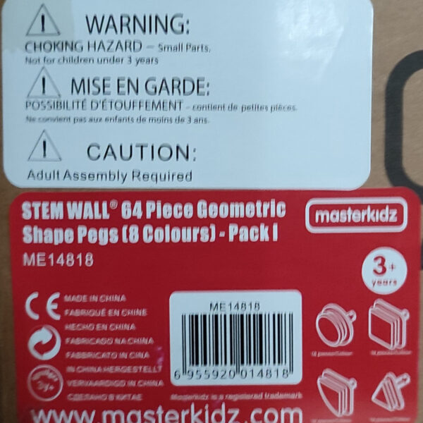 MASTERKIDZ Zestaw Kołeczki w kształcie figur geometrycznych 64szt do tablic STEM - 012
