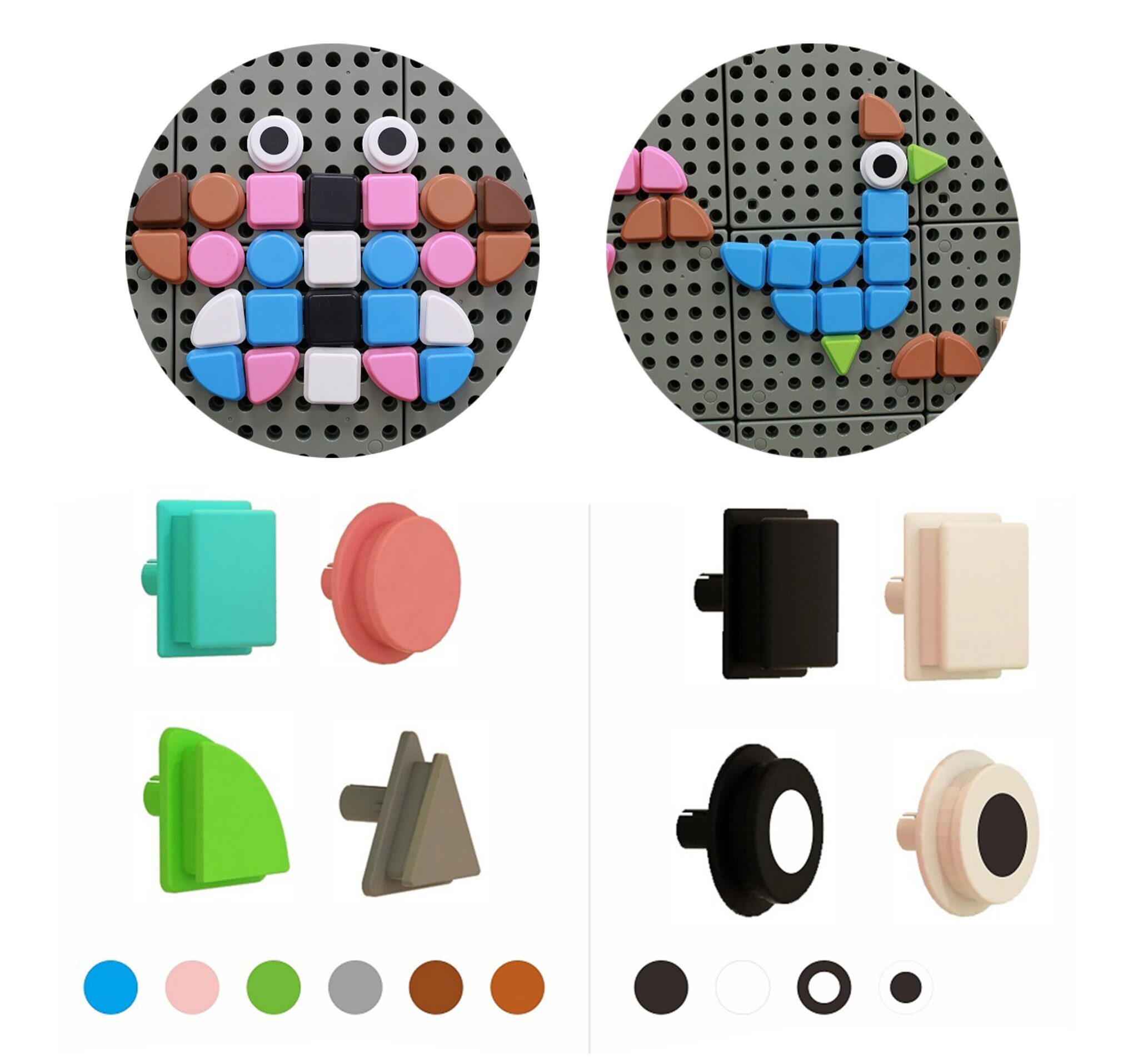 MASTERKIDZ Zestaw Kołeczki w kształcie figur geometrycznych 64szt do tablic STEM - 001
