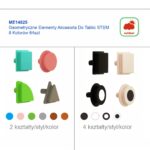 MASTERKIDZ Zestaw Kołeczki w kształcie figur geometrycznych 64szt do tablic STEM - 014
