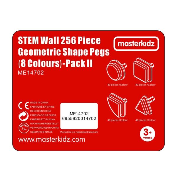MASTERKIDZ Zestaw Kołeczki w kształcie figur geometrycznych 64szt do tablic STEM - 015