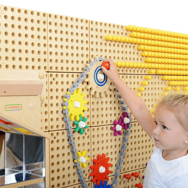 MASTERKIDZ Tablica Ścienna Koła Zębate i Łańcuch 79 El. Zbuduj własny mechanizm - 007