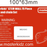 MASTERKIDZ Tablica Ścienna Koła Zębate i Łańcuch 79 El. Zbuduj własny mechanizm - 009