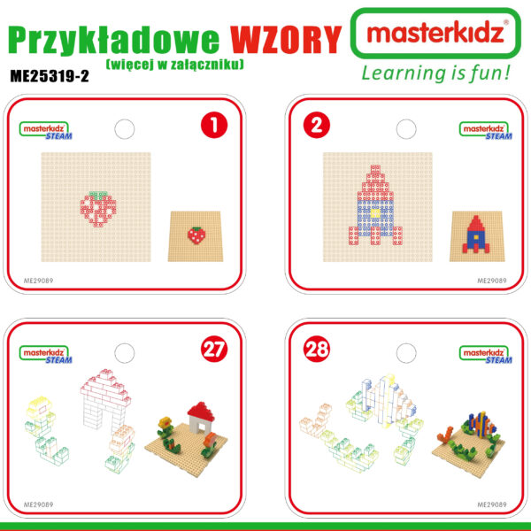 MASTERKIDZ Drewniany Stół Edukacyjny + AKCESORIA STEM WALL + 135 Klocków - 003