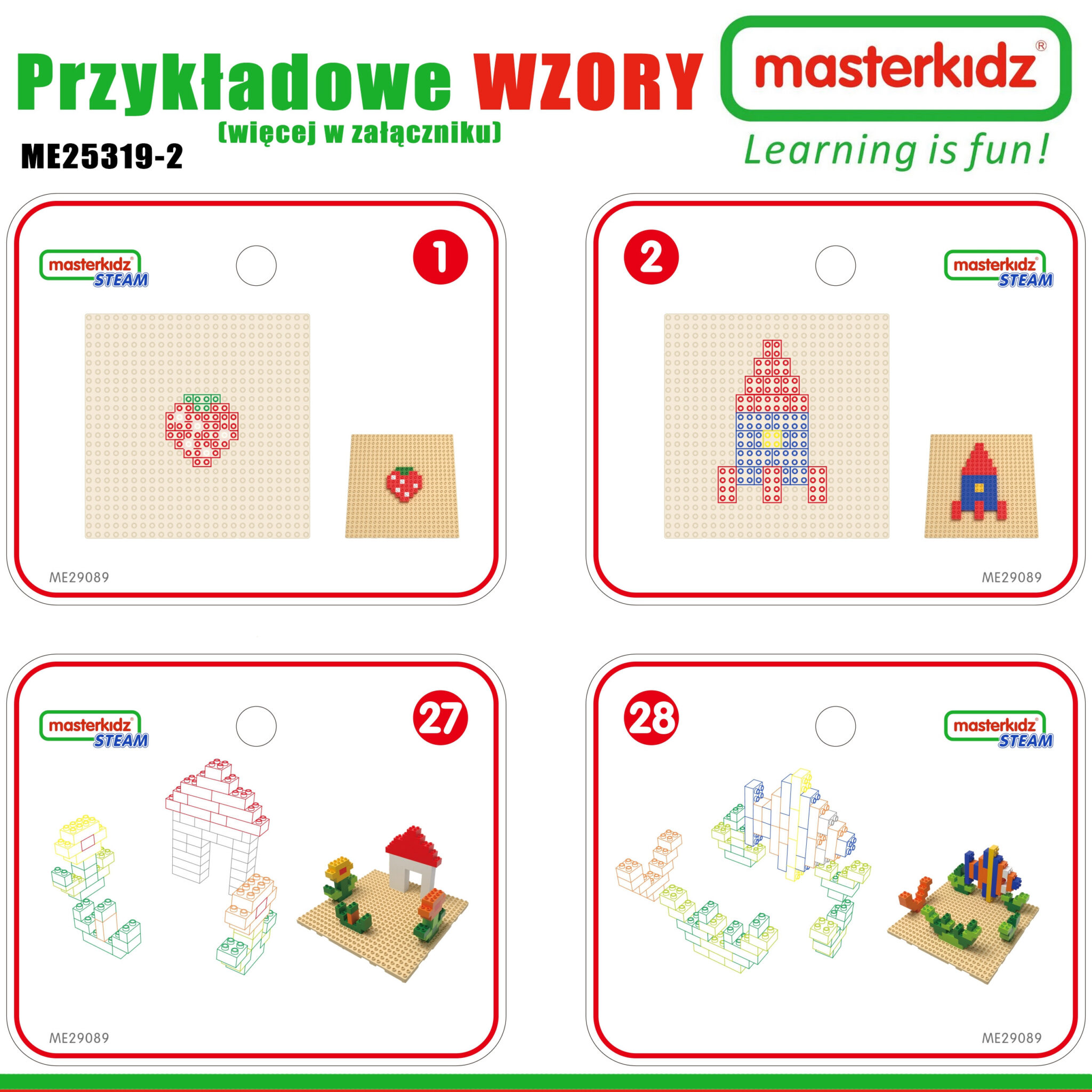 MASTERKIDZ Drewniany Stół Edukacyjny + AKCESORIA STEM WALL + 135 Klocków - 003