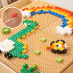 MASTERKIDZ Drewniany Stół Edukacyjny + AKCESORIA STEM WALL + 135 Klocków - 004