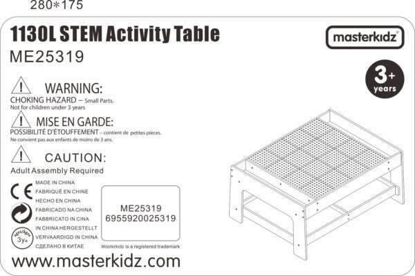 MASTERKIDZ Drewniany Stół Edukacyjny + AKCESORIA STEM WALL + 135 Klocków - 008