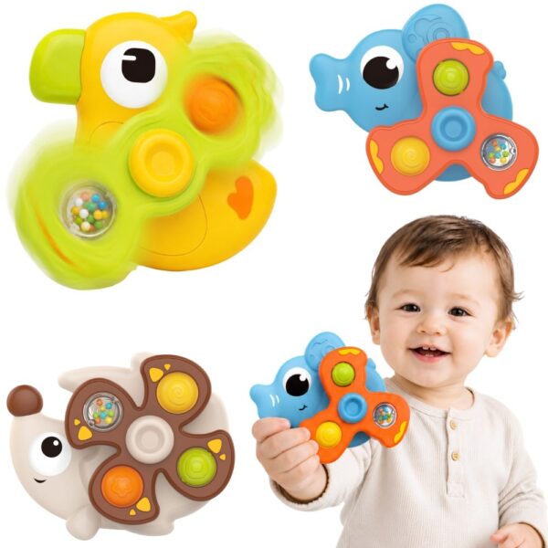 WOOPIE BABY Bączki Spinery Sensoryczne Przyssawki Zwierzątka 3 el. - 001