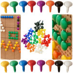 MASTERKIDZ Kolorowe Kołeczki Jumbo do Tablicy STEM 64 Szt. - 8 Kolorów - 001