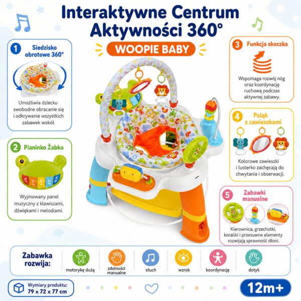 WOOPIE BABY Siedzisko Obrotowe Interaktywne Centrum Aktywności 12m+ - 003