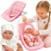 WOOPIE ROYAL Zestaw Lalka Bobas 30,5 cm + Nosidełko Różowe - 001