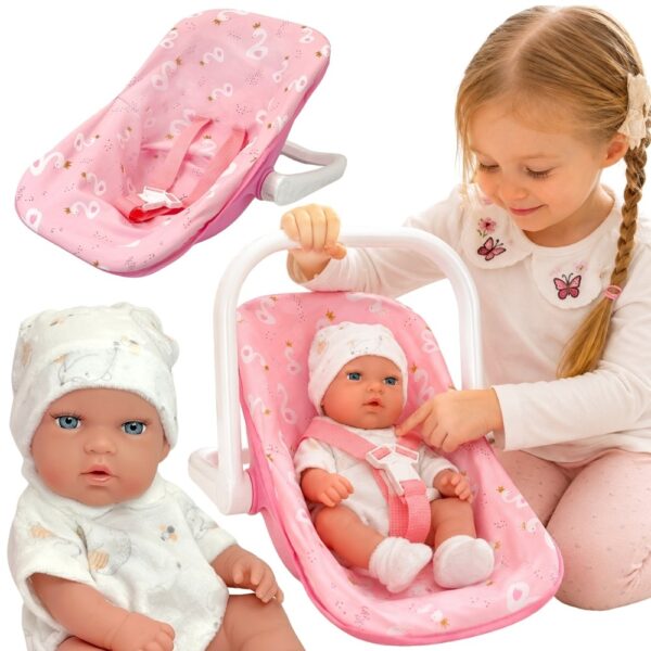 WOOPIE ROYAL Zestaw Lalka Bobas 30,5 cm + Nosidełko Różowe - 001