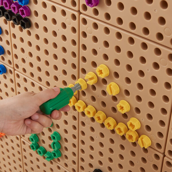 MASTERKIDZ Kolorowe Śrubki 5 Kształtów Do Tablicy Kreatywnej STEM 512 Sztuk Mix Kolorów - 006