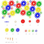 MASTERKIDZ Zestaw Akcesoriów Mix Koła Zębate do Paneli Ściennych STEM 198 el. - 012