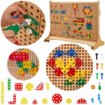 MASTERKIDZ Zestaw Geometrycznych Kształtów Klocków do Paneli Ściennych STEM 260 el. - 001