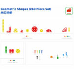 MASTERKIDZ Zestaw Geometrycznych Kształtów Klocków do Paneli Ściennych STEM 260 el. - 007