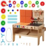MASTERKIDZ Drewniany Warsztat XXL Montessori STEM z Narzędziami + Akcesoria - 001