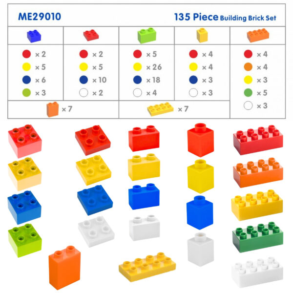 MASTERKIDZ Zestaw Klocków Konstrukcyjnych STEM 135 el. z Nakładką na Panel 4 szt. - 009