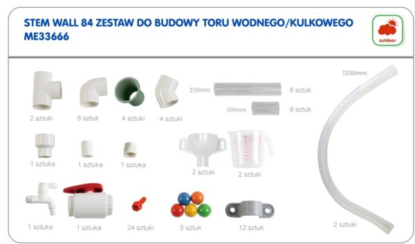 MASTERKIDZ System Rur Do Tablicy STEM 84 Elementów Tor Wodny Kulkowy - 002