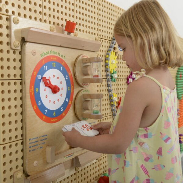 Edukacyjny Zegar Ścienny Masterkidz – Drewniany Panel Sensoryczny Flex STEM - 003