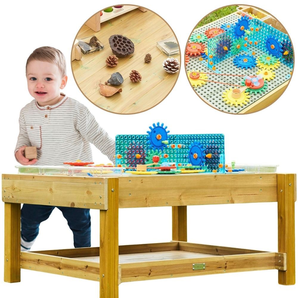 Stół Sensoryczny Masterkidz STEM Outdoor 1200L – Drewniana Tablica Laboratorium - 001