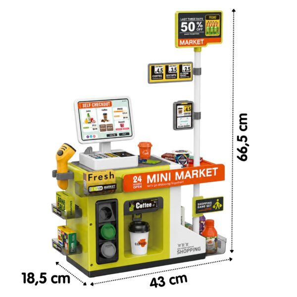 WOOPIE Kasa Sklepowa Samoobsługowa Mini Market Ekspres Akcesoria - 005