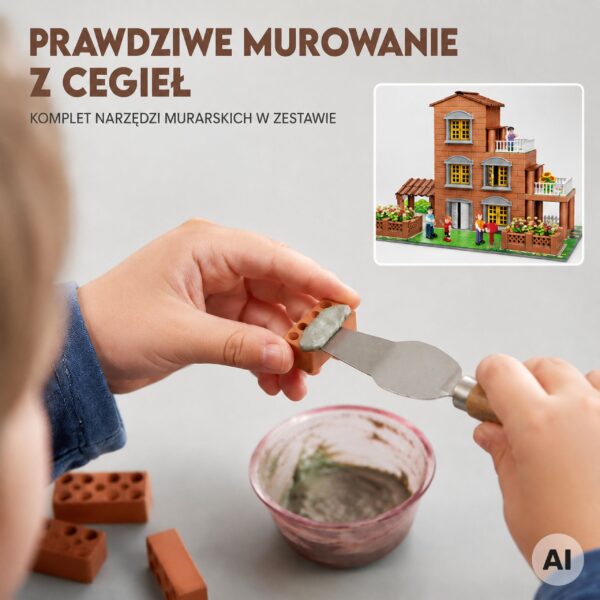 WOOPIE Zestaw Konstrukcyjny Willa z Cegiełek 454 el. Mały Architekt - 002