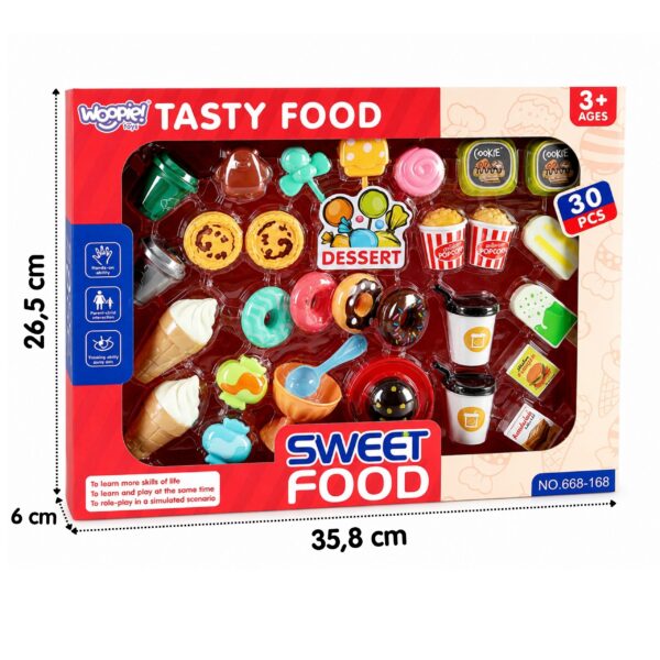 WOOPIE Zestaw Słodyczy Desery Lody do Zabawy w Kawiarnię Sklep 30el - 006